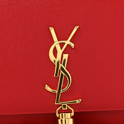 Saint Laurent Grain De Poudre Medium Classic Monogram Kate Tassel Satchel Rouge Eros 13 of 13