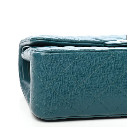 Chanel Caviar Quilted Jumbo Double Flap Dark Turquoise 7 of 10