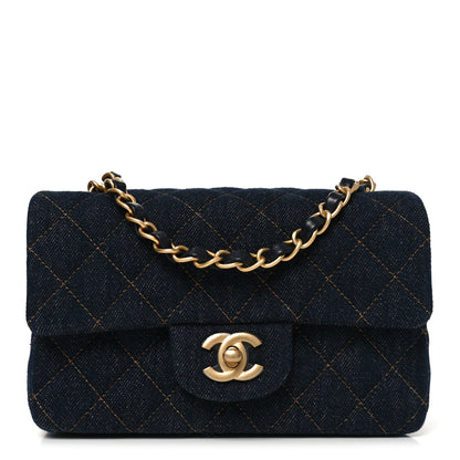Chanel Denim Quilted Mini Rectangular Flap Dark Blue 1 of 11
