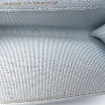 Chanel Caviar Quilted Flap Card Holder Wallet Light Blue 4 of 11