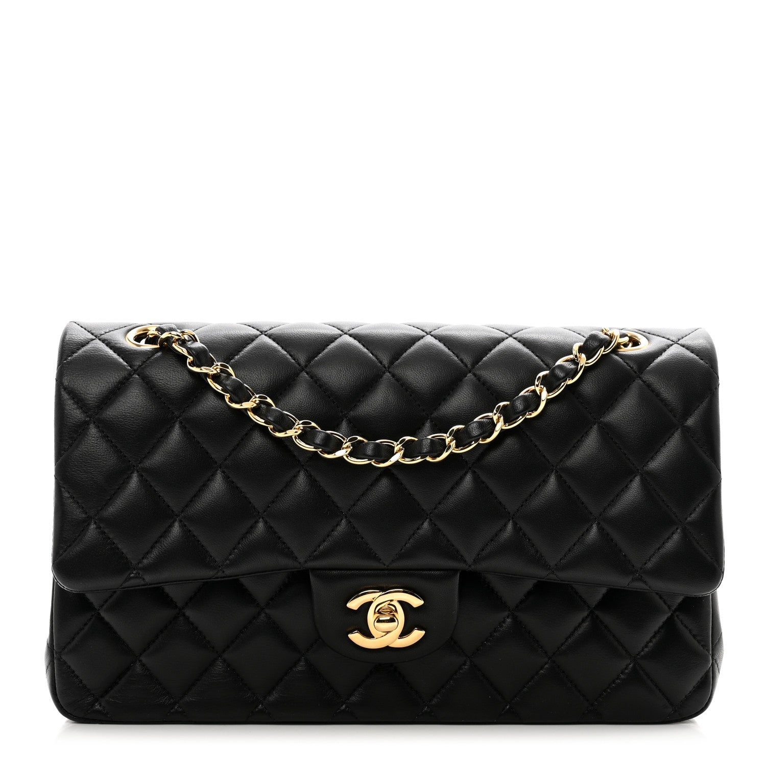Chanel Lambskin Quilted Medium Double Flap Black 1 of 11
