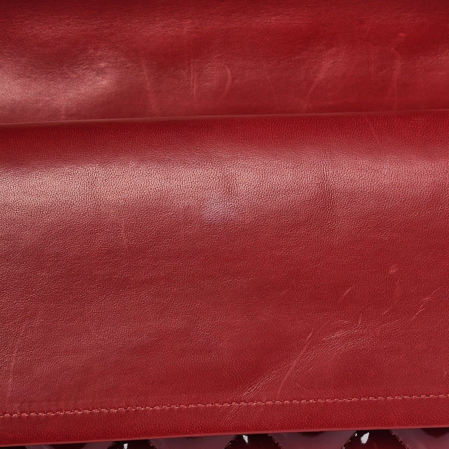 Patent Quilted Maxi Double Flap Red