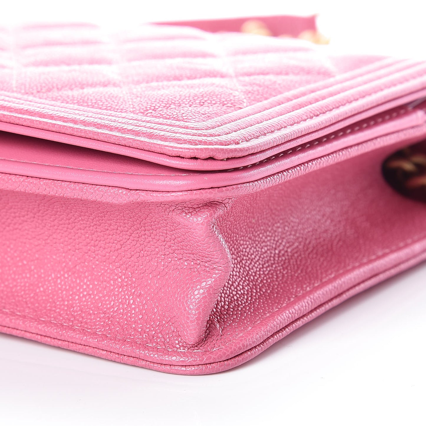 Caviar Quilted Boy Wallet On Chain WOC Pink