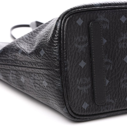 MCM Visetos Medium Anya Zip Top Shopper Tote Black 7 of 11