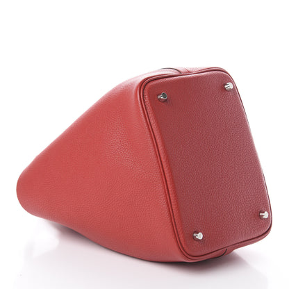 Hermes Taurillon Clemence Picotin Lock 22 MM Rouge Casaque 3 of 9