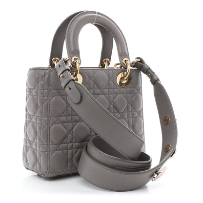 Christian Dior Lambskin Cannage Small Lucky Badges My Lady Dior Grey 3 of 10
