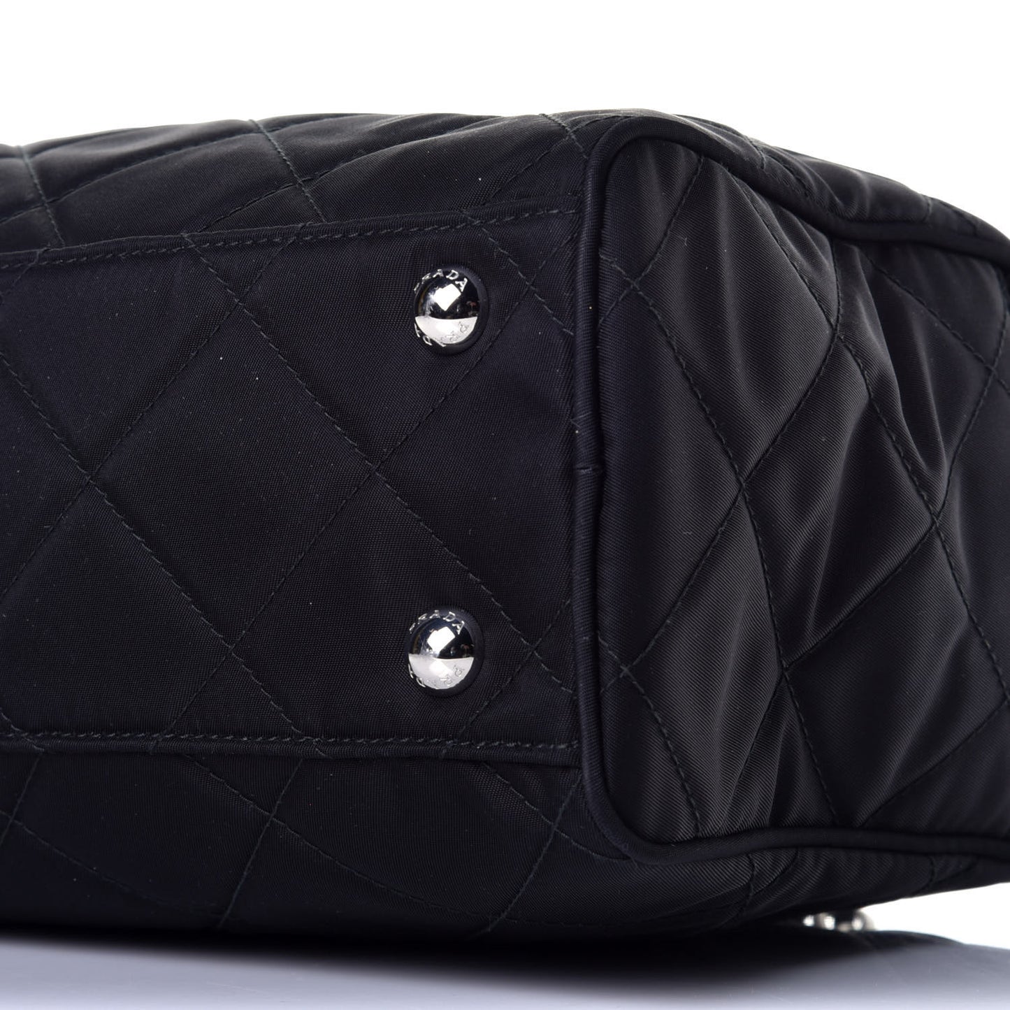 Nylon Tessuto Impuntu Quilted Shoulder Bag Black