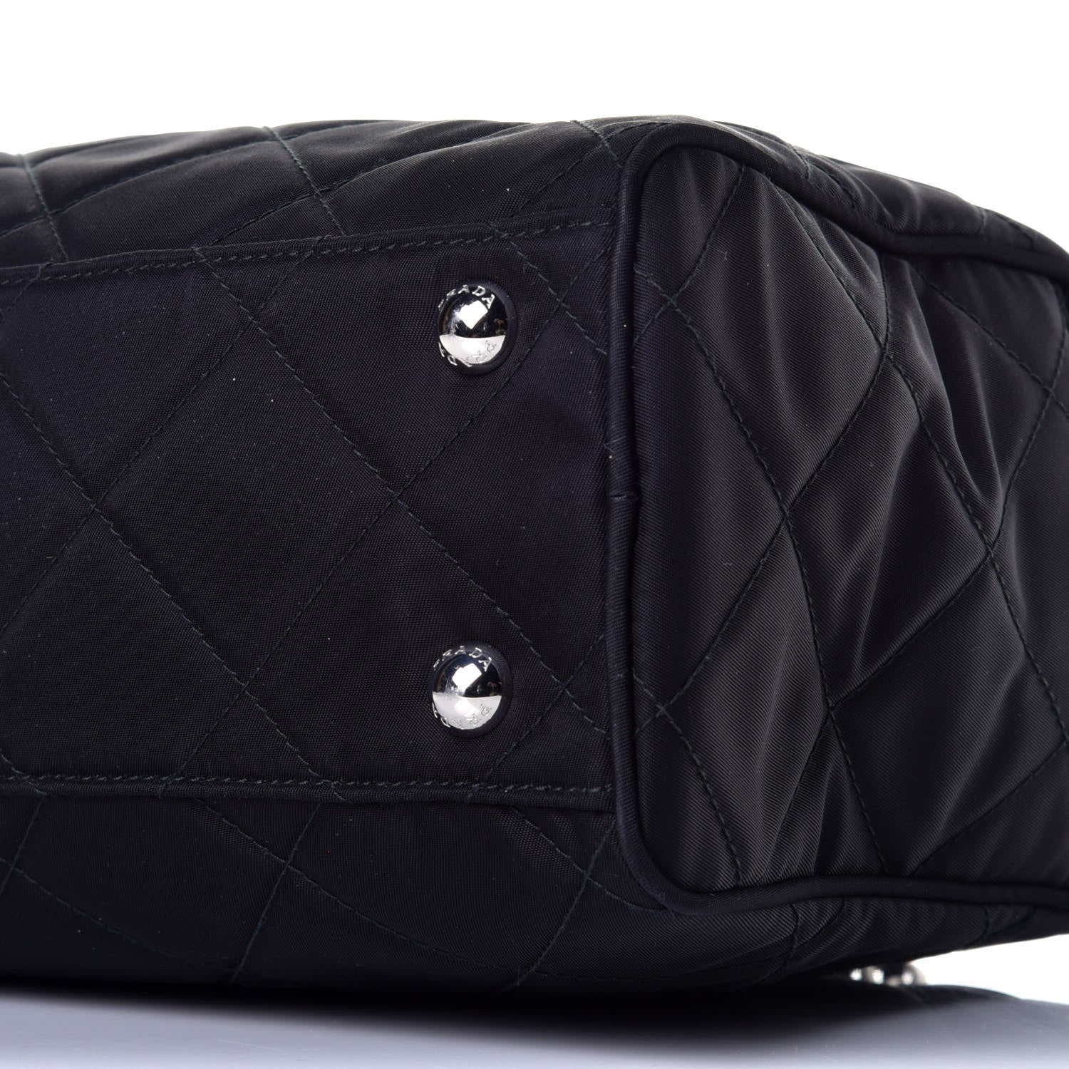 Prada Nylon Tessuto Impuntu Quilted Shoulder Bag Black 8 of 8