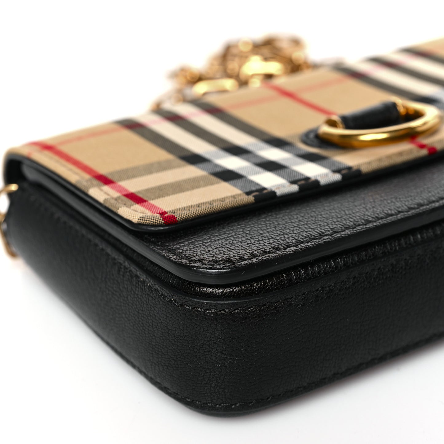 Calfskin Vintage Check Mini Hayes D-Ring Crossbody Bag Black