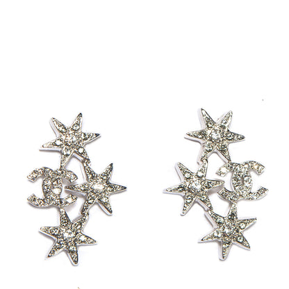 Chanel Crystal CC Star Earrings Silver 1 of 5