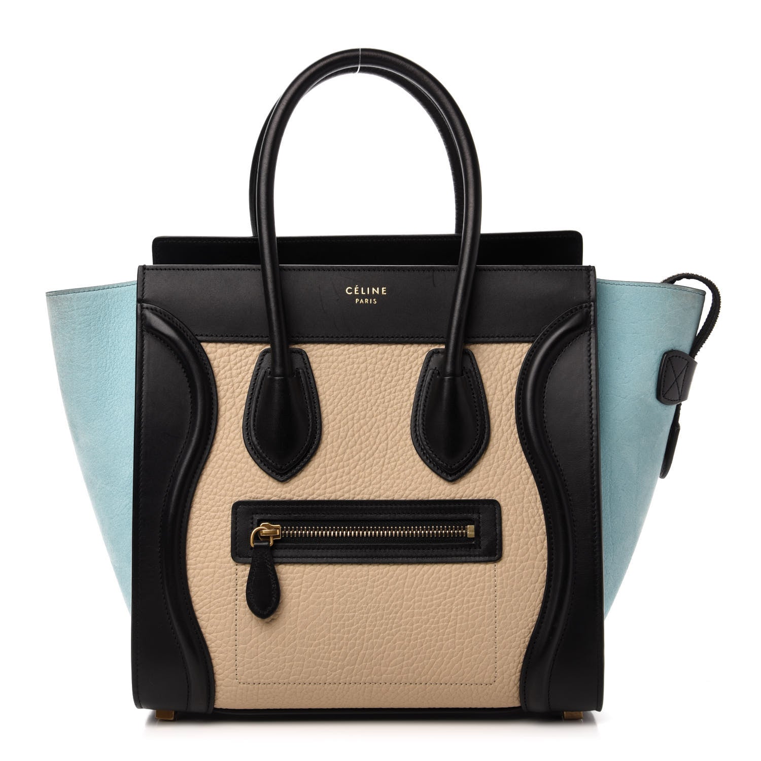 Celine Bullhide Drummed Calfskin Micro Tri-Color Luggage Antarctic 1 of 12