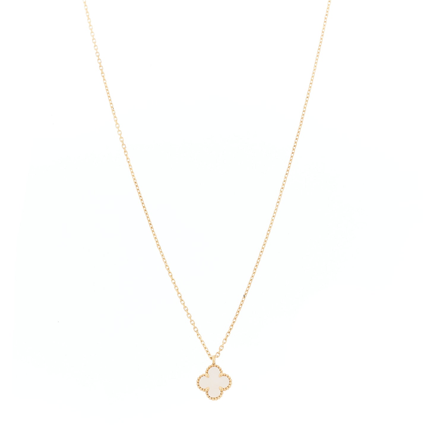 18K Yellow Gold Mother of Pearl Sweet Alhambra Pendant Necklace