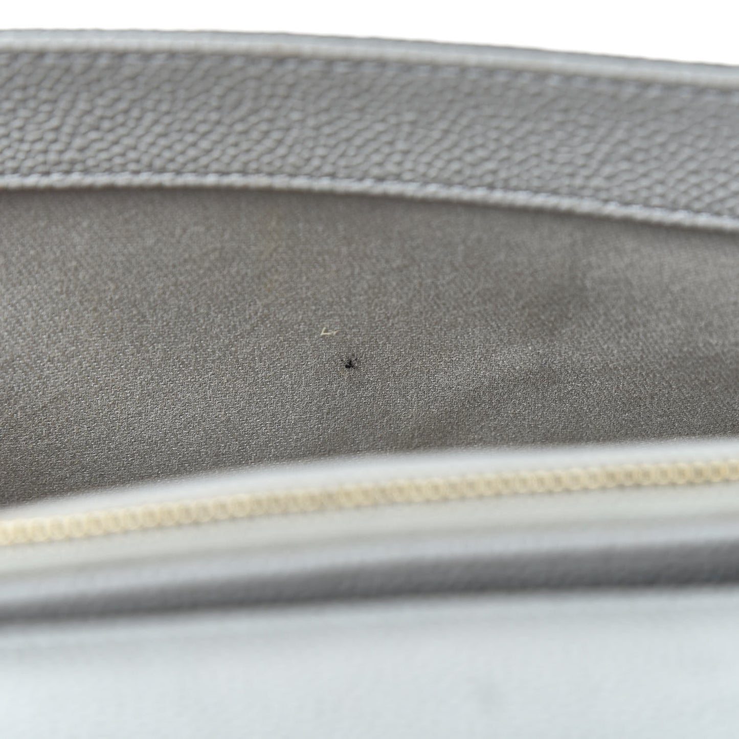 Grained Calfskin Stitched Flap Grey