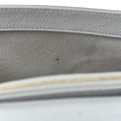 Chanel Grained Calfskin Stitched Flap Grey 9 of 16