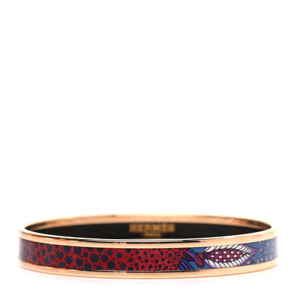 Hermes Enamel Printed Narrow La Marche de Savana Bracelet 62 Surnaturel 1 of 5