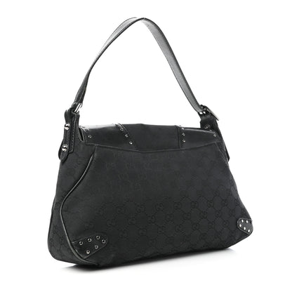 Gucci Monogram Horsebit Chain Flap Shoulder Bag Black 3 of 9
