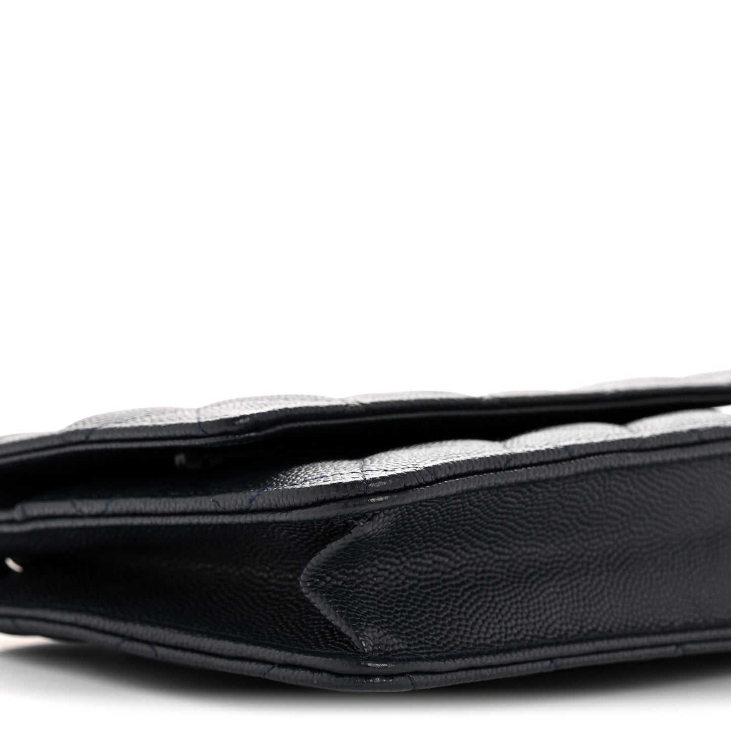 Caviar Quilted Wallet on Chain WOC Navy Blue