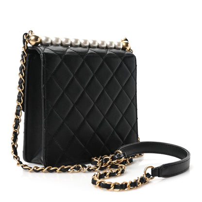 Chanel Lambskin Quilted Chic Pearls Flap Black 3 of 10