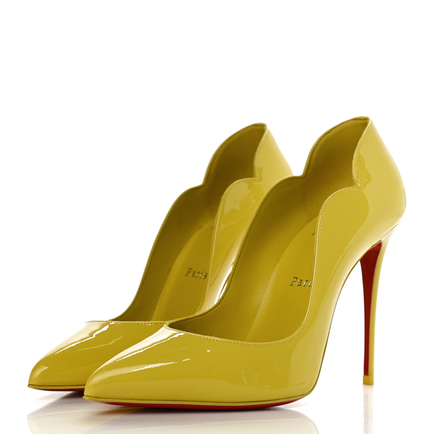 Christian Louboutin Calfskin Hot Chick 100 Pumps 37 Citrus 3 of 11