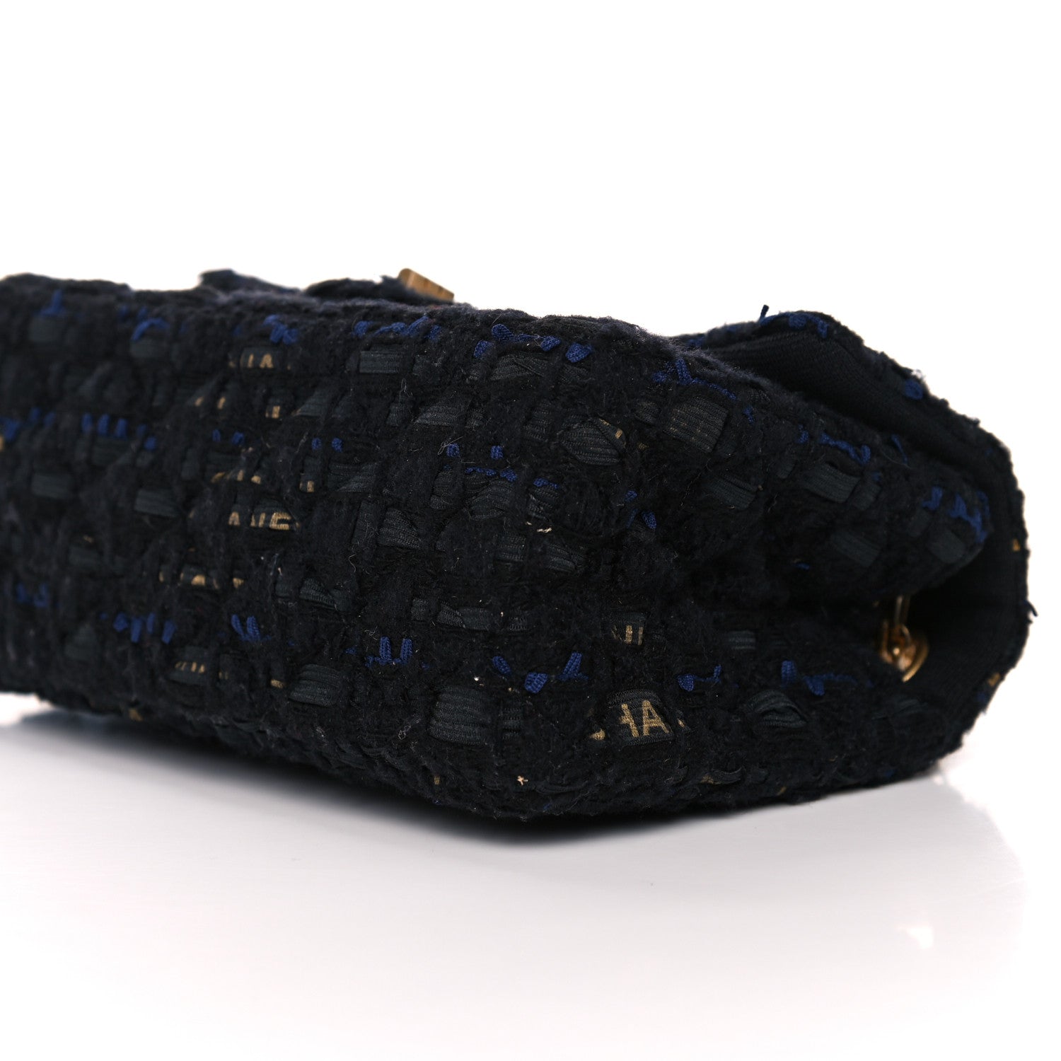 Chanel Tweed Quilted Mini 2.55 Reissue Flap Black Gold Navy 9 of 11