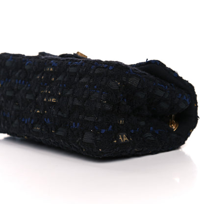 Chanel Tweed Quilted Mini 2.55 Reissue Flap Black Gold Navy 9 of 11