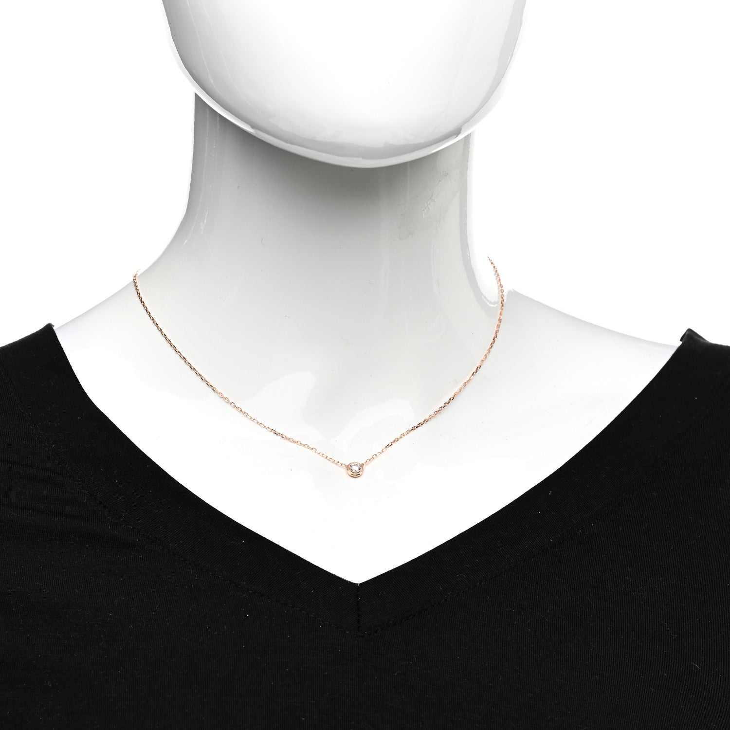 Cartier 18K Pink Gold Diamond LM D'Amour Pendant Necklace 2 of 5