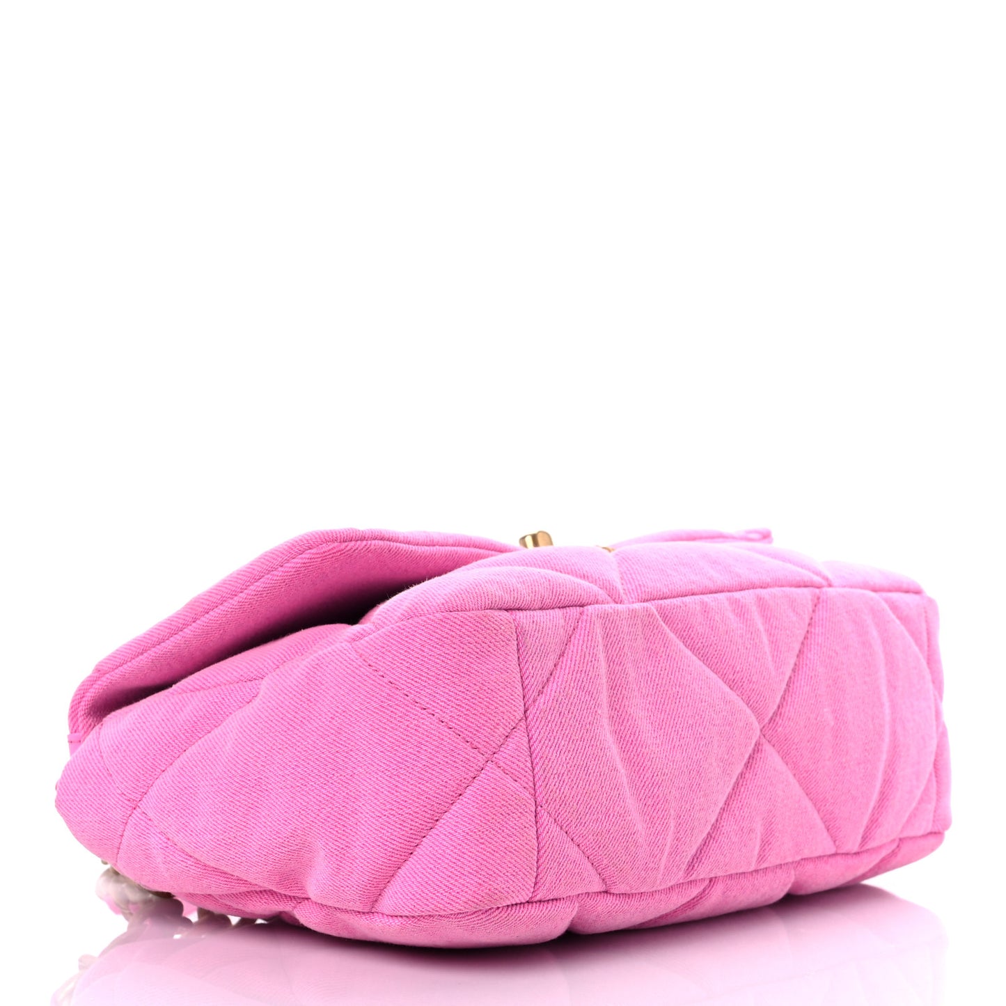 Denim Quilted Medium Chanel 19 Flap Neon Pink