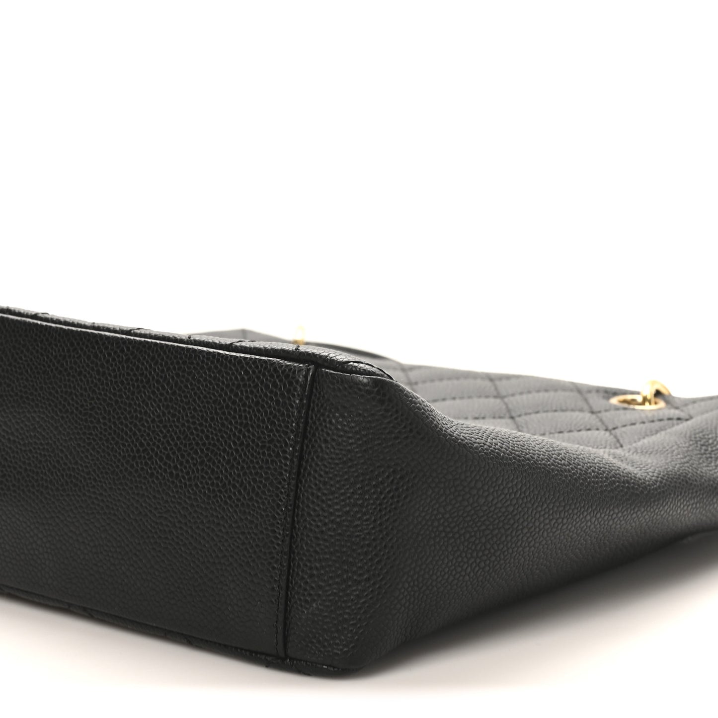 Caviar Quilted Petit Shopping Tote PST Black