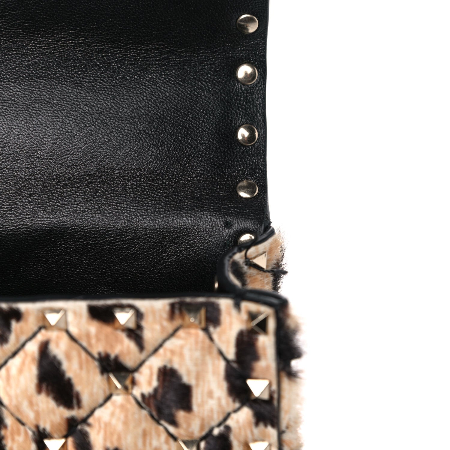 Valentino Garavani Calf Hair Leopard Print Small Rockstud Spike Shoulder Bag 13 of 17