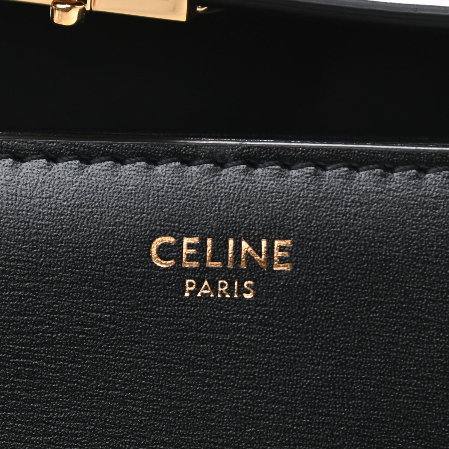 Celine Shiny Calfskin Medium Triomphe Black 7 of 10