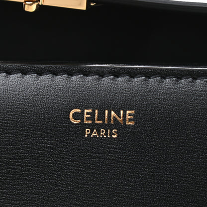 Celine Shiny Calfskin Medium Triomphe Black 7 of 10