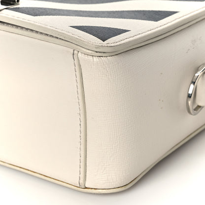 Off-White Saffiano Striped Mini Diag Binder Clip Bag White Black 7 of 11