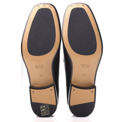 Gucci Goatskin Womens Horsebit Mid-Heel Loafers 36 Black 6 of 11