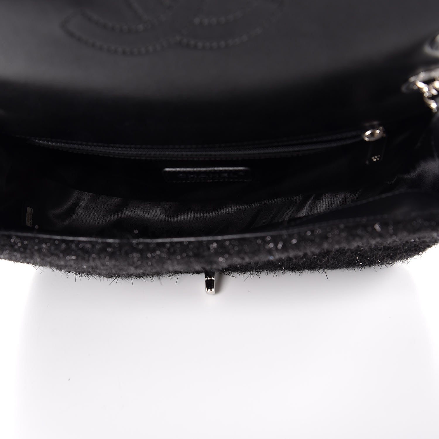 Chanel Lurex Knit Medium Pluto Glitter Flap Black 5 of 8