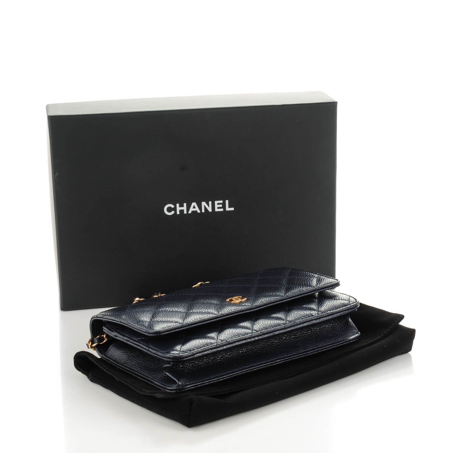 Chanel Caviar Quilted Wallet On Chain WOC Navy 4 of 8