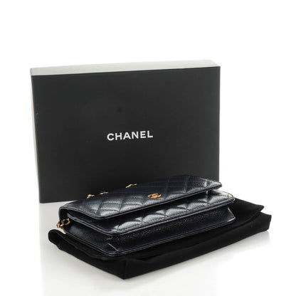 Chanel Caviar Quilted Wallet On Chain WOC Navy 4 of 8