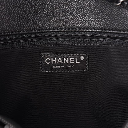 Chanel Metallic Grained Calfskin Woven Chain Large Shopping Bag Black 6 of 10