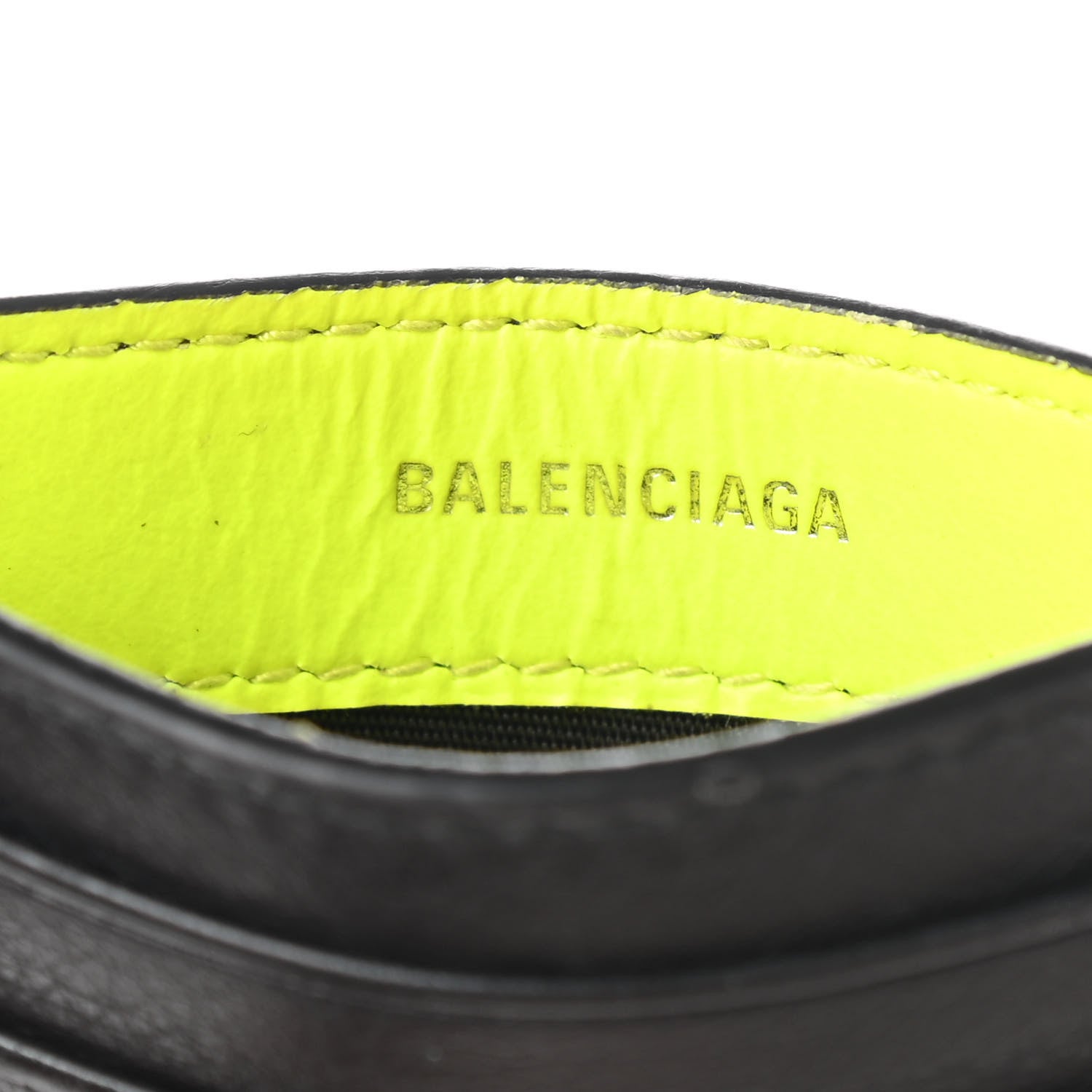 Balenciaga Smooth Calfskin Everyday Multi Card Case Black Fluo Yellow 6 of 8