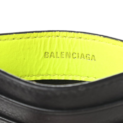 Balenciaga Smooth Calfskin Everyday Multi Card Case Black Fluo Yellow 6 of 8