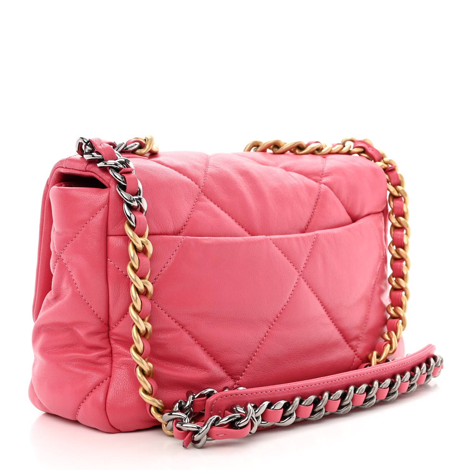 Chanel Lambskin Quilted Medium Chanel 19 Flap Pink 3 of 11