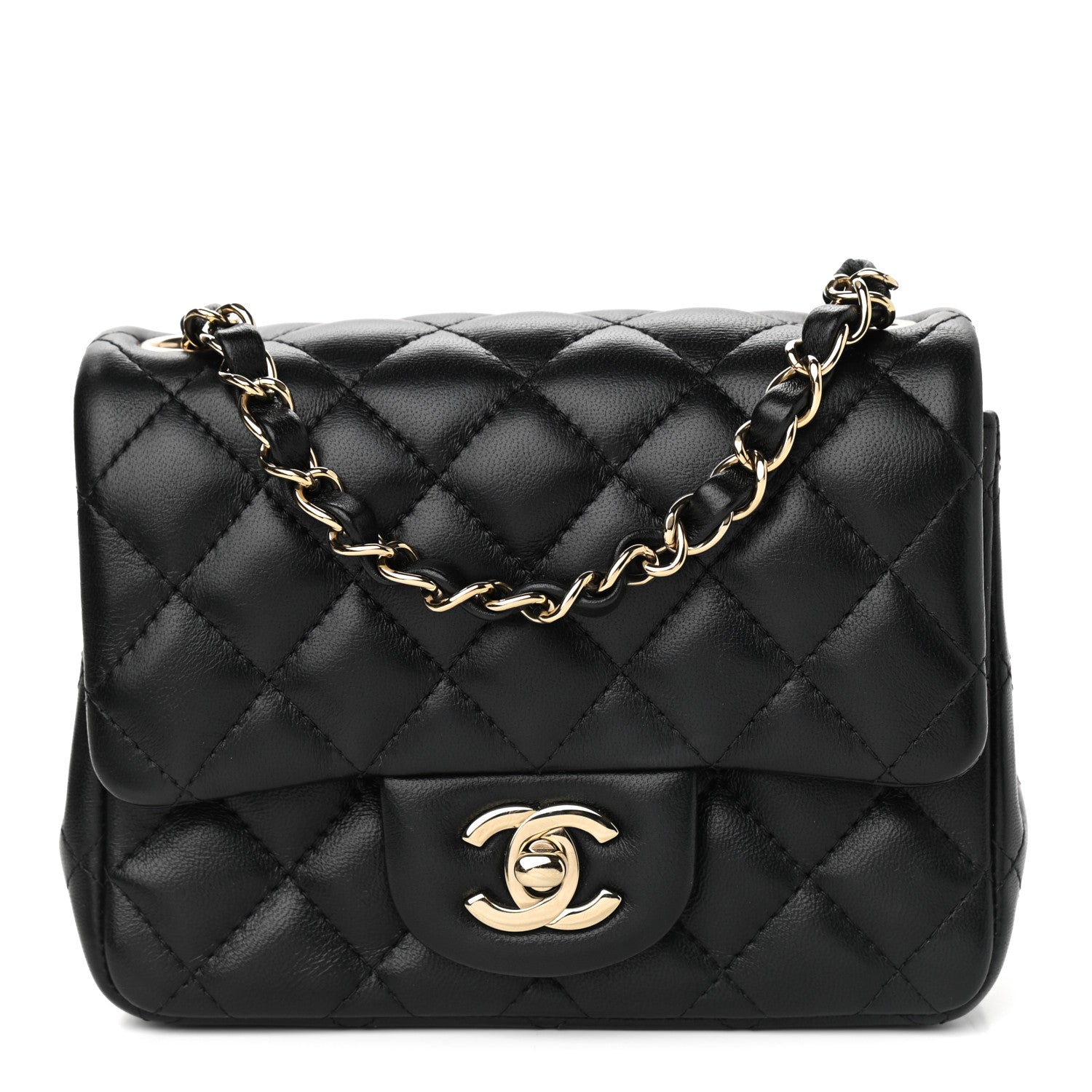 Chanel Lambskin Quilted Mini Square Flap Black 1 of 9