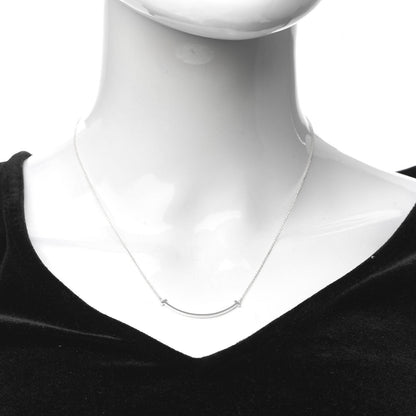 Tiffany Sterling Silver Small T Smile Pendant Necklace 2 of 6