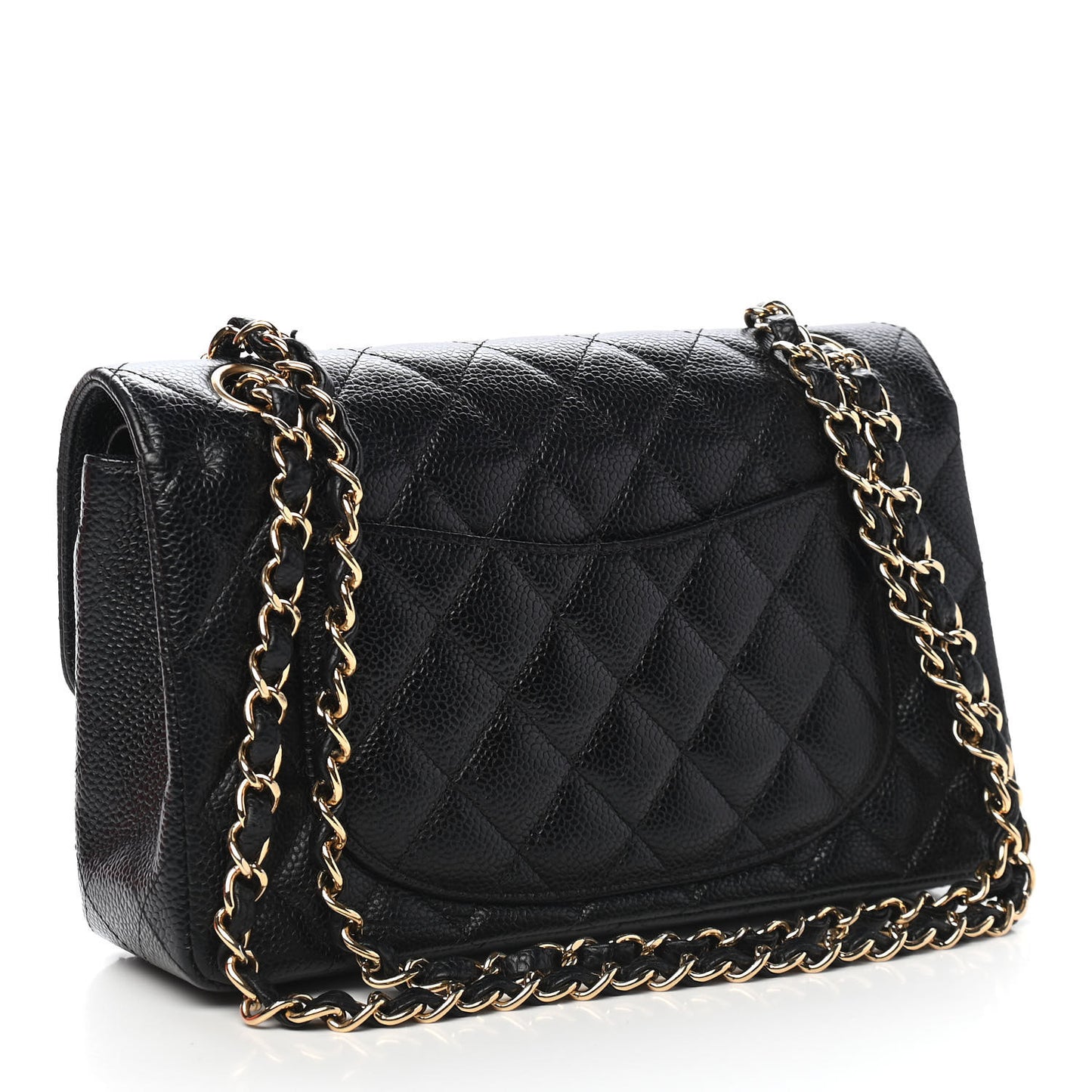 Caviar Quilted Small Double Flap Black