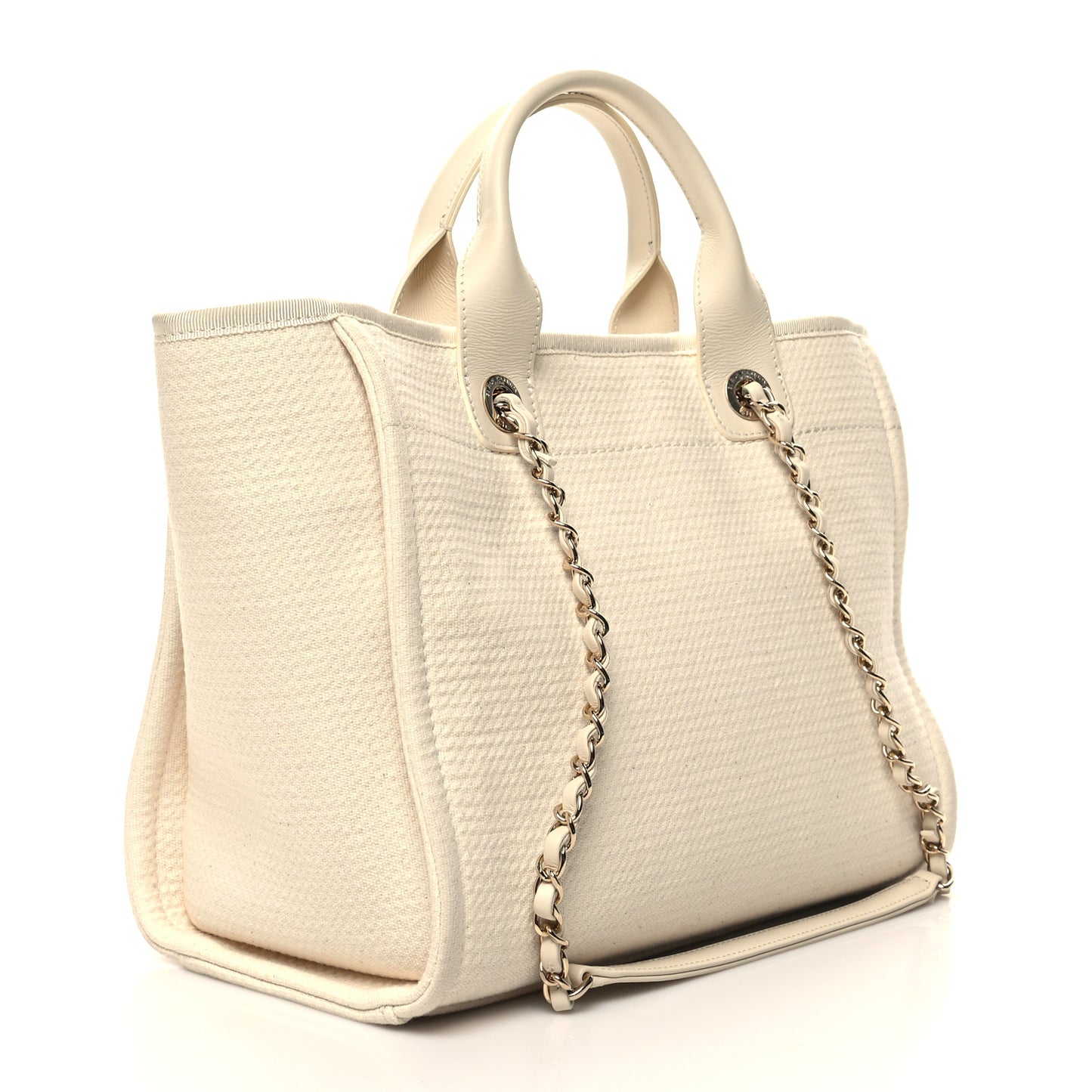 Mixed Fibers Small Deauville Tote White