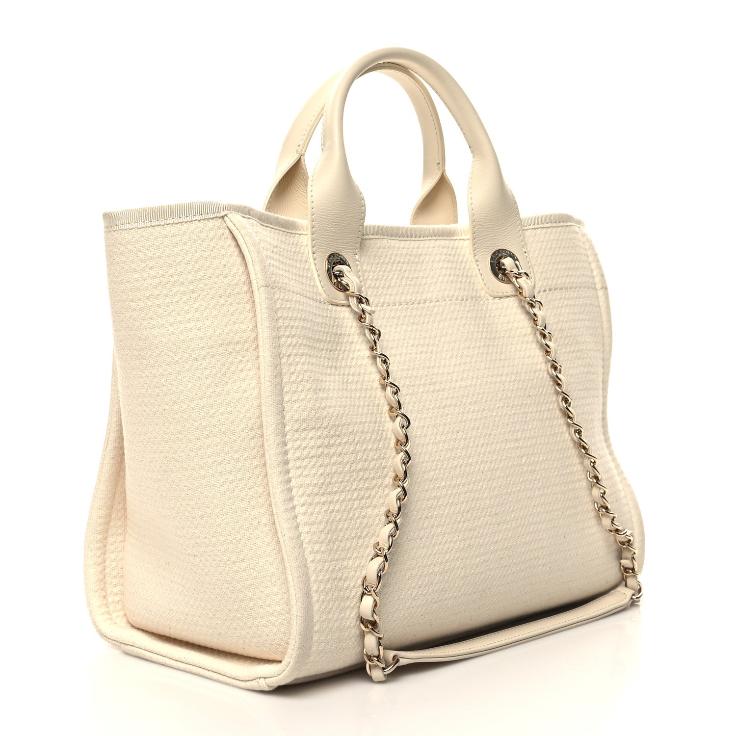 Chanel Mixed Fibers Small Deauville Tote White 4 of 15