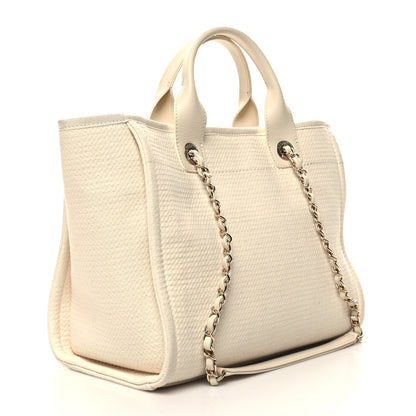 Chanel Mixed Fibers Small Deauville Tote White 4 of 15
