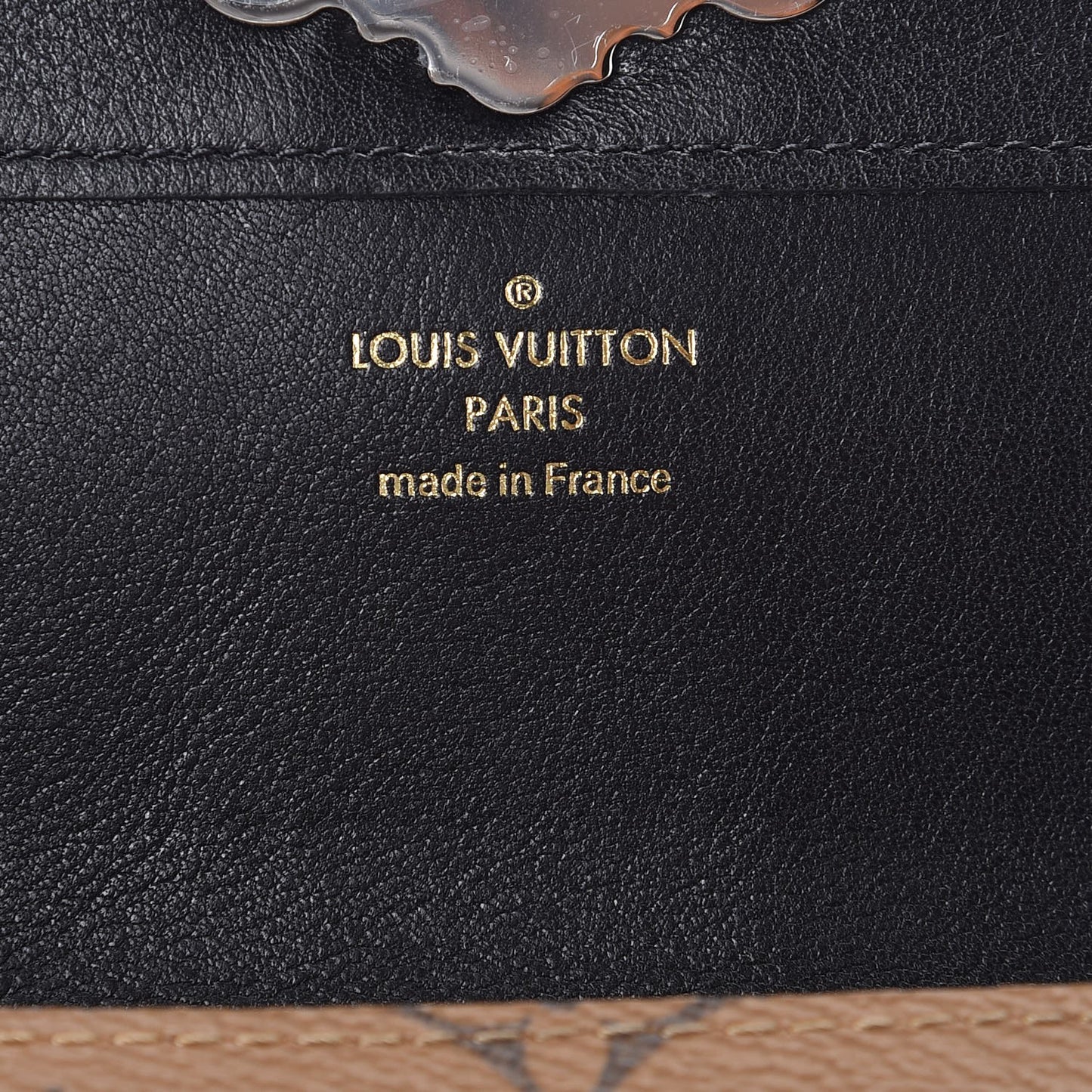 Calfskin Reverse Monogram Column Sarah Wallet Black