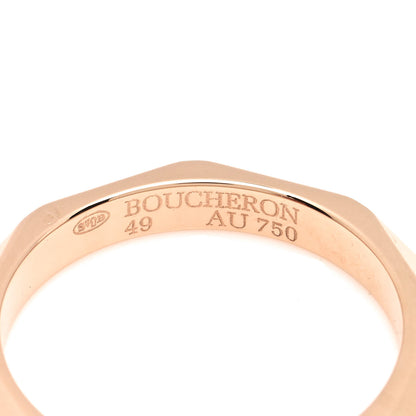 Boucheron 18K Pink Gold Diamond Facette Wedding Band Ring 49 4.75 4 of 4