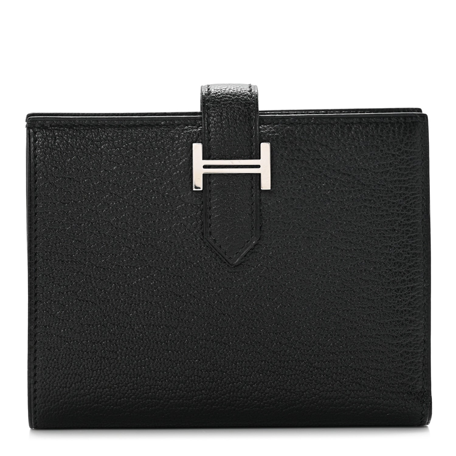 Hermes Chevre Mysore Bearn Compact Wallet Black 1 of 6