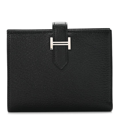 Hermes Chevre Mysore Bearn Compact Wallet Black 1 of 6